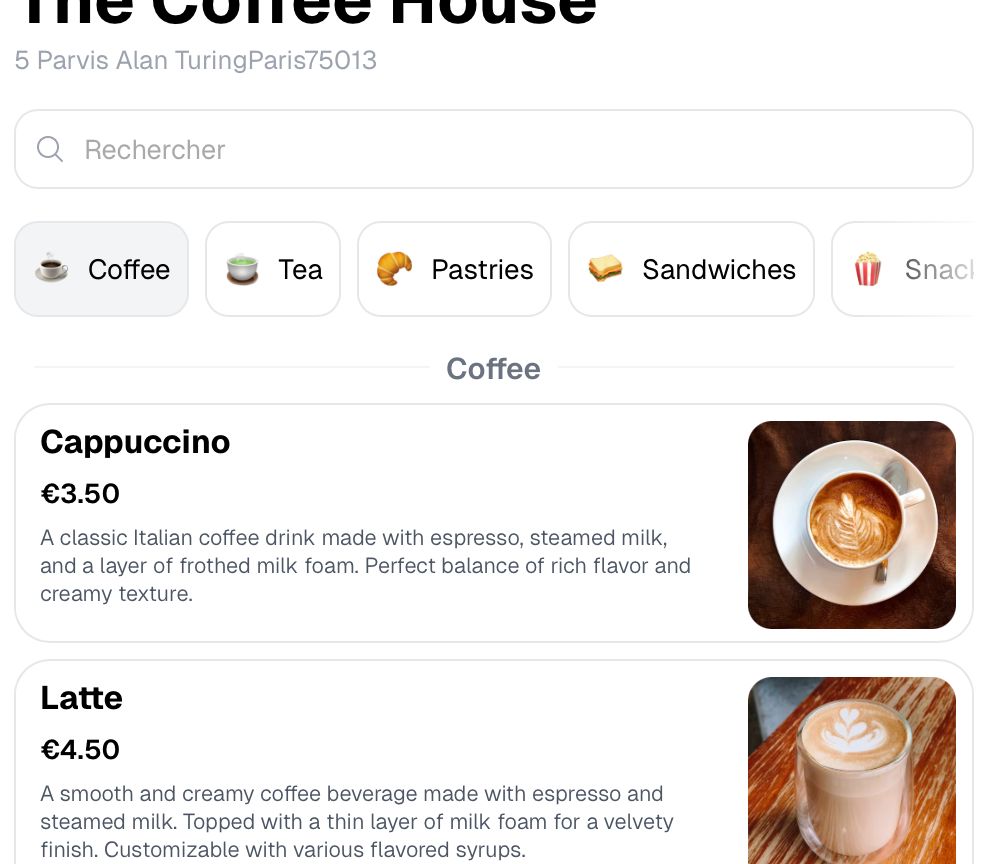 Online Restaurant Menu Design